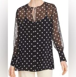 Theory 100% Silk Polka Dot blouse